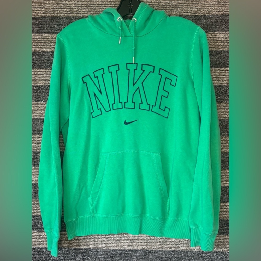 Vintage Y2K Nike Green Arch Spell Out Hoodie Sweatshirt Men’s Medium EUC